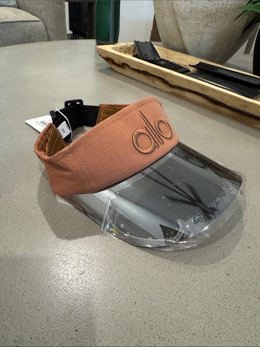 NWT ALO Yoga Clear Visor with Rust Headband and Black Strap
